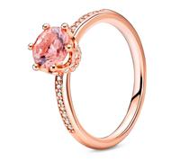 Pandora Anneaux Bague solitaire couronne brillante rose 188289C01