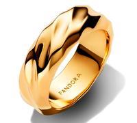 PANDORA 163886C00 Bague Large pour Femme ondulée dorée 163886C0, 54/17,2, Argent Sterling, Aucune Pierre précieuse