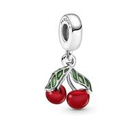 Pandora Charm Moments Cerise – Argent sterling, émail vert et rouge