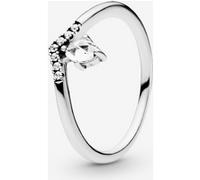 Baguier Pandora Wishbone en argent avec zircone cubique transparente. Argent 54
