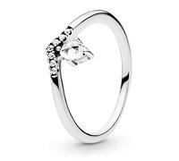 Pandora Bague chevron Classique en argent sterling avec zircones cubiques transparentes, taille 50