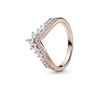 Pandora Bague Chevron Vœu Princesse – plaqué or rose 14 carats, zircones transparentes, taille 54