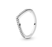 Pandora Bague chevron Vœu Scintillant en argent sterling avec zircones cubiques transparentes, taille 52