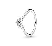 Pandora Bague chevron Vœu Tiare en argent sterling avec zircones cubiques transparentes, taille 52