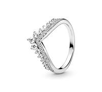 Pandora Bague chevron Vœu Tiare Princesse en argent sterling avec zircones cubiques transparentes