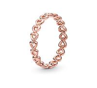 Pandora Bague Couronne de cœurs en métal plaqué or rose 14 carats, taille 52