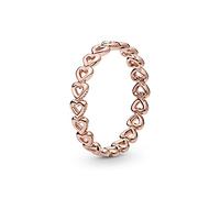 Pandora Bague Couronne de cœurs en métal plaqué or rose 14 carats, taille 56