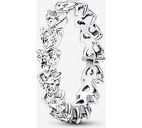 Pandora Timeless Bague Cœurs en argent sterling avec zircones cubiques transparentes, taille 48