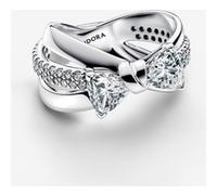 Pandora Bague pour femme avec nœud scintillant croisé en argent 193553C01, 54/17,2, Argent sterling, Zircone cubique