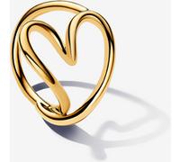 Pandora Bague Cœur de Forme Organique Métal doré à l'Or 14 carats 58
