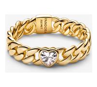 Pandora Bague Cœur Maille Cubaine Dorée