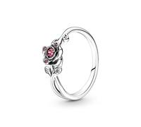 Pandora Bague Disney La Belle et la Bête en argent sterling rose avec zircones cubiques rouges et transparentes, taille 54