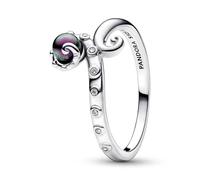 Pandora Bague Disney La Petite Sirène Ursula en argent sterling avec zircones cubiques transparentes et perle artificielle laquée violette, taille 58