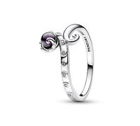 Pandora Bague Disney La Petite Sirène Ursula en argent sterling avec zircones cubiques transparentes et perle artificielle laquée violette, taille 54