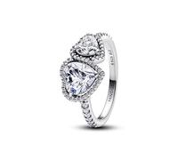 PANDORA Bague en argent pour femme - Halo scintillant - 193659C01, 56/17,8, Argent sterling, Zirkonia