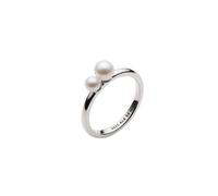 Pandora - Bague en argent sterling avec perle de culture d'eau douce traitée blanche et zircone cubique transparente - Femme - Accessoires - Gris - Taille: 56 MM
