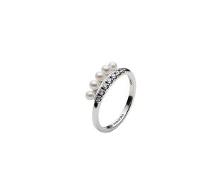 Pandora - Bague Entrelacée Perles d'Eau Douce Traitées et Pavé - Femme - Accessoires - Blanc - Taille: 52 MM