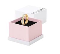 PANDORA Bague Timeless 163797C01-54 argent sterling plaqué or 14 carats Zircone cubique Taille 54