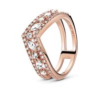 Pandora Bague Femme Sparkling Double Wishbone 189095C01, Métal précieux, Zircone cubique