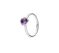 PANDORA Bague Goutte, Février Synthétique Améthyste, Ring Size 4.5 (pack of 1), Métal, na