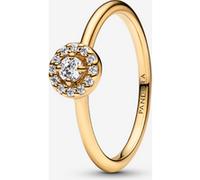 Pandora Bague Halo Pavé Rond Métal doré à l'Or 14 carats 52