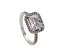 Pandora - Bague Halo Rectangulaire Scintillante - Femme - Accessoires - Gris - Taille: ONE Size