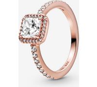 Pandora Timeless Bague Élégance en métal plaqué or rose 14 carats avec zircones cubiques transparentes, taille 52