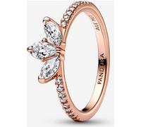 Pandora Timeless Bague Herbier scintillant en métal plaqué or rose 14 carats avec zircones cubiques transparentes, taille 58
