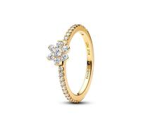 Pandora Bague pour femme Fleur scintillante dorée 164499C01 – Métal, Zircon cubique Taille 52