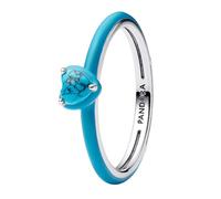 PANDORA Bague pour femme en argent avec cœur turquoise 193828C01, 50/15,9, Argent sterling, Aucune pierre précieuse