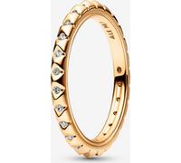 Pandora ME Bague cloutée Pyramides en métal plaqué or 14 carats avec zircones cubiques transparentes, taille 56