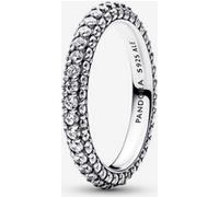 Pandora Timeless Bague Rang Pavée en argent sterling avec zircones cubiques transparentes, taille 48