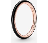 Pandora ME Bague en métal plaqué or rose 14 carats avec émail noir, taille 50