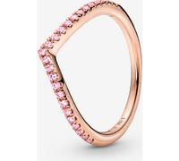 Pandora Bague Timeless Scintillante Vœu – plaqué or rose 14 ct, zircones cubiques roses taille 48