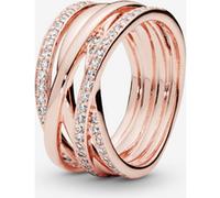 Pandora Bague Scintillante & Lignes Polies Métal doré à l'Or Rose 14 carats 50