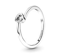 Pandora Bague solitaire Cœur incliné incolore, taille 48