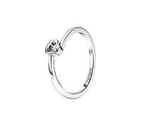Pandora Bague solitaire Cœur incliné incolore, taille 56