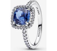 Pandora Bague Spectaculaire Halo Bleu Carré Scintillant Argent Massif 56