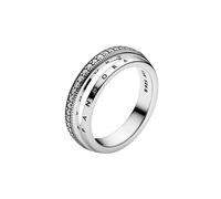 Pandora - Bague Triple Anneaux Pavée - Femme - Accessoires - Gris - Taille: 58 MM