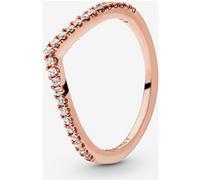 Pandora Bague Chevron Vœu Scintillant – Plaqué or rose 14 carats, zircones cubiques, taille 56