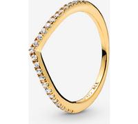 Pandora Bague chevron Vœu Scintillant en métal plaqué or 14 carats avec zircones cubiques transparentes, taille 50