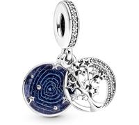 Pandora Boucles d'oreilles pendantes Cercle et Carré Argent sterling Zircones cubiques