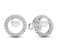 Pandora Boucles d'oreilles femme Timeless argent sterling perle d'eau douce blanche et zircones