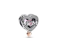 Pandora Bicolor Ouvert Mum & Coeur Charm 782653C01 Pendentif