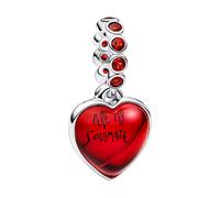 PANDORA Bijou Argent Charm Pendentif Verre De Murano Rouge Cœur 794429C01