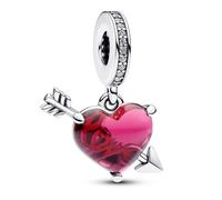 PANDORA Bijou Charm-Pendentif Cœur Rouge Avec Flèche 793085C01