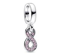 PANDORA Bijou Charm Pendentif Éclatante Infinie Rose Argent 792766C01