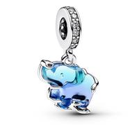 Pandora Bijou Charm Pendentif Éléphant En Verre De Murano Bleu 793339C01