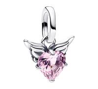 PANDORA Bijou Mini Charm-Pendentif Argent Cœur Ailé Rose 793626C02