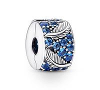 PANDORA Bijoux Argent Clip Courbé Plume & Pavé 792552C01